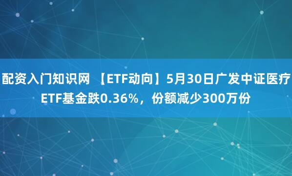 配资入门知识网 【ETF动向】5月30日广发中证医疗ETF基金跌0.36%，份额减少300万份